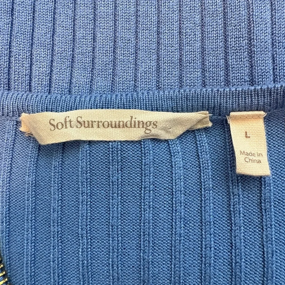 Soft Surroundings Ribbed Valentina Sweater, Size Large, Light Blue - Picture 5 of 6